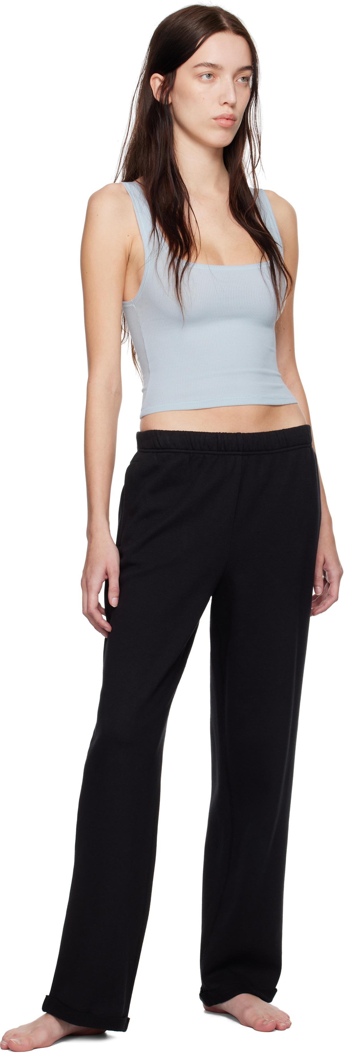 SKIMS Blue Cotton Rib Tank Top
