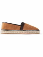 Manolo Blahnik - Nerano Leather-Trimmed Suede Espadrilles - Orange