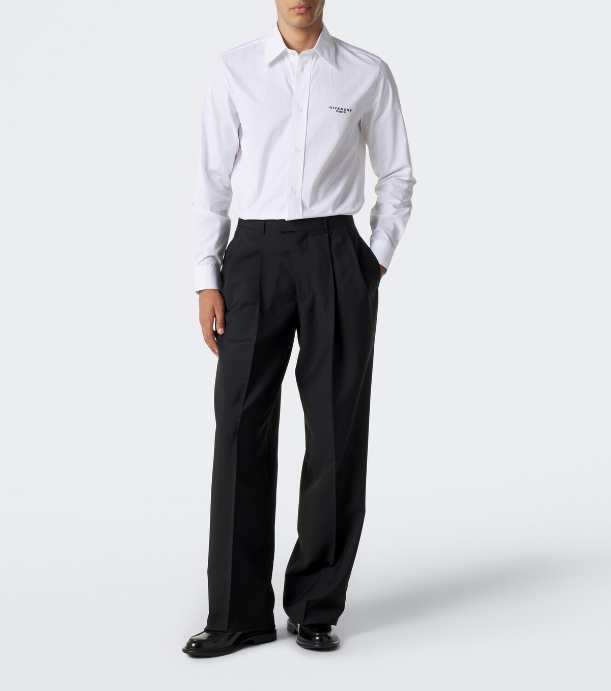 Givenchy Logo embroidered cotton poplin shirt