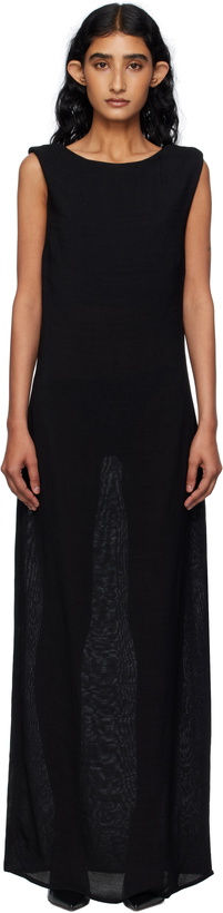 Photo: Matteau Black Cowl Back Maxi Dress