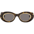 LOEWE Brown Mini Anagram Oval Sunglasses