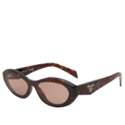 Prada Eyewear Women's 26ZS Sunglasses in Root Tortoise/Light Brown 