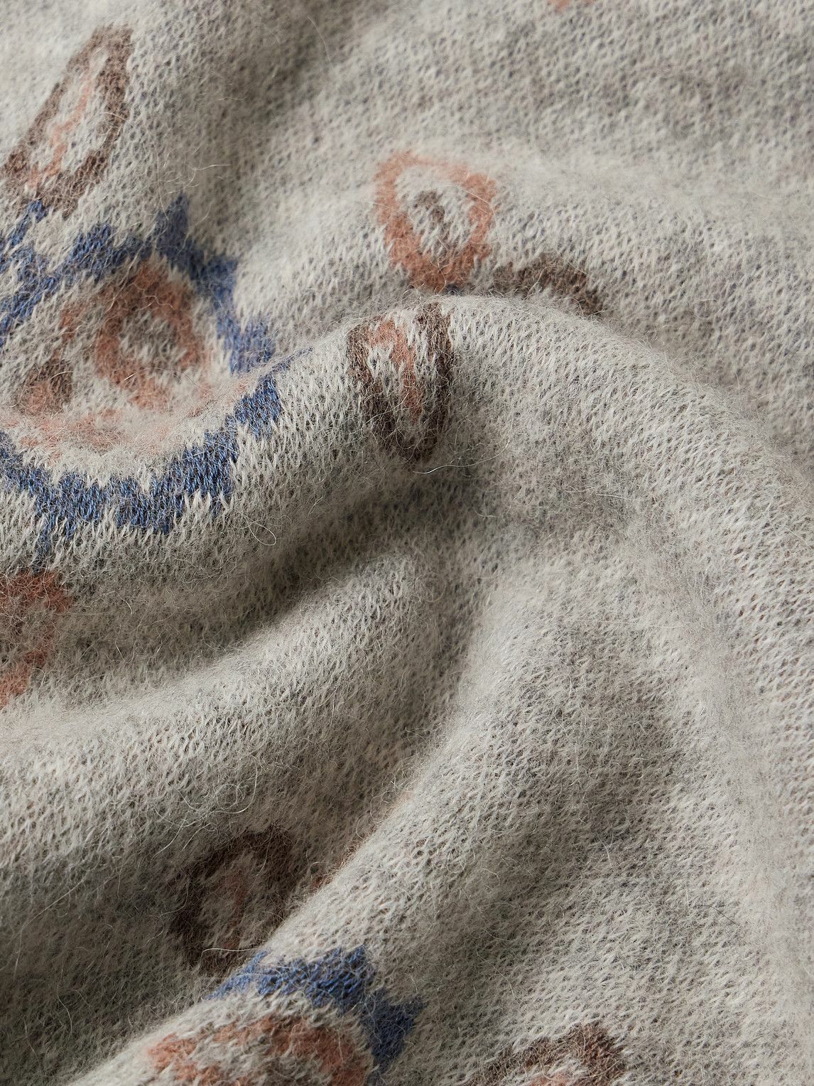Corridor - Maya Jacquard-Knit Baby Alpaca-Blend Polo Sweater - Gray