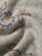 Corridor - Maya Jacquard-Knit Baby Alpaca-Blend Polo Sweater - Gray