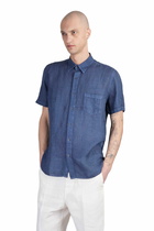 120% Lino Shirt In Blue Linen