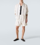 Commas Kantha striped cotton Bermuda shorts