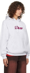 Dime Gray Pixel Cursive Hoodie