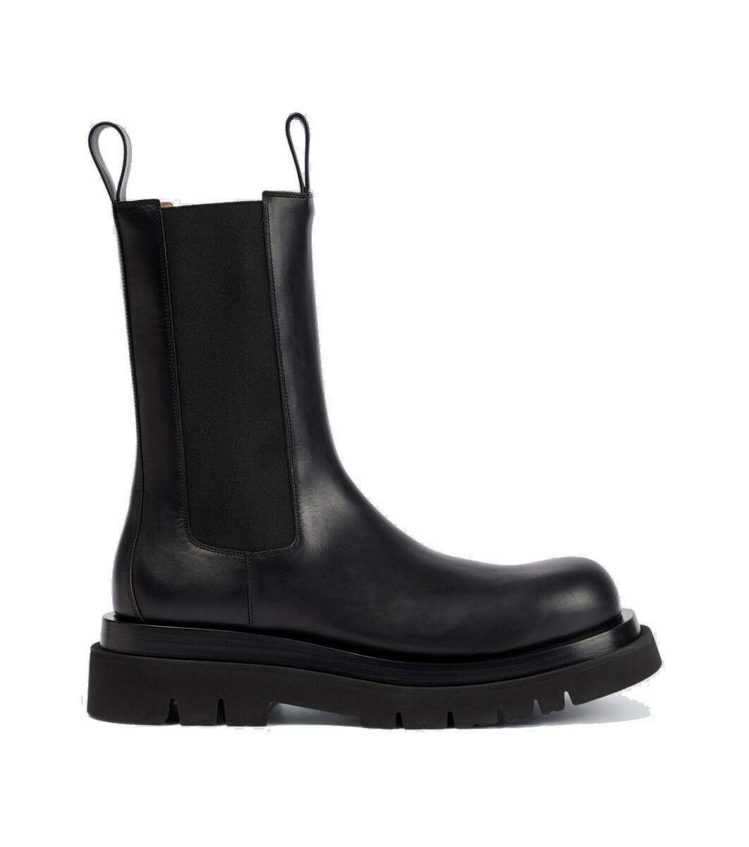 Bottega Veneta Black & Purple Low 'The Tire' Chelsea Boots Bottega