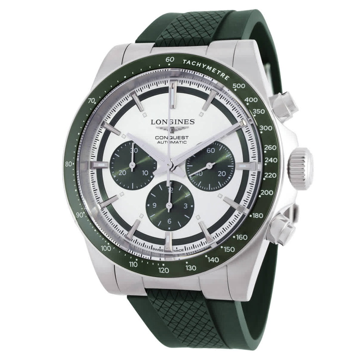 Photo: Longines Chronograph Quartz Silver Dial Watch L3.835.4.02.9