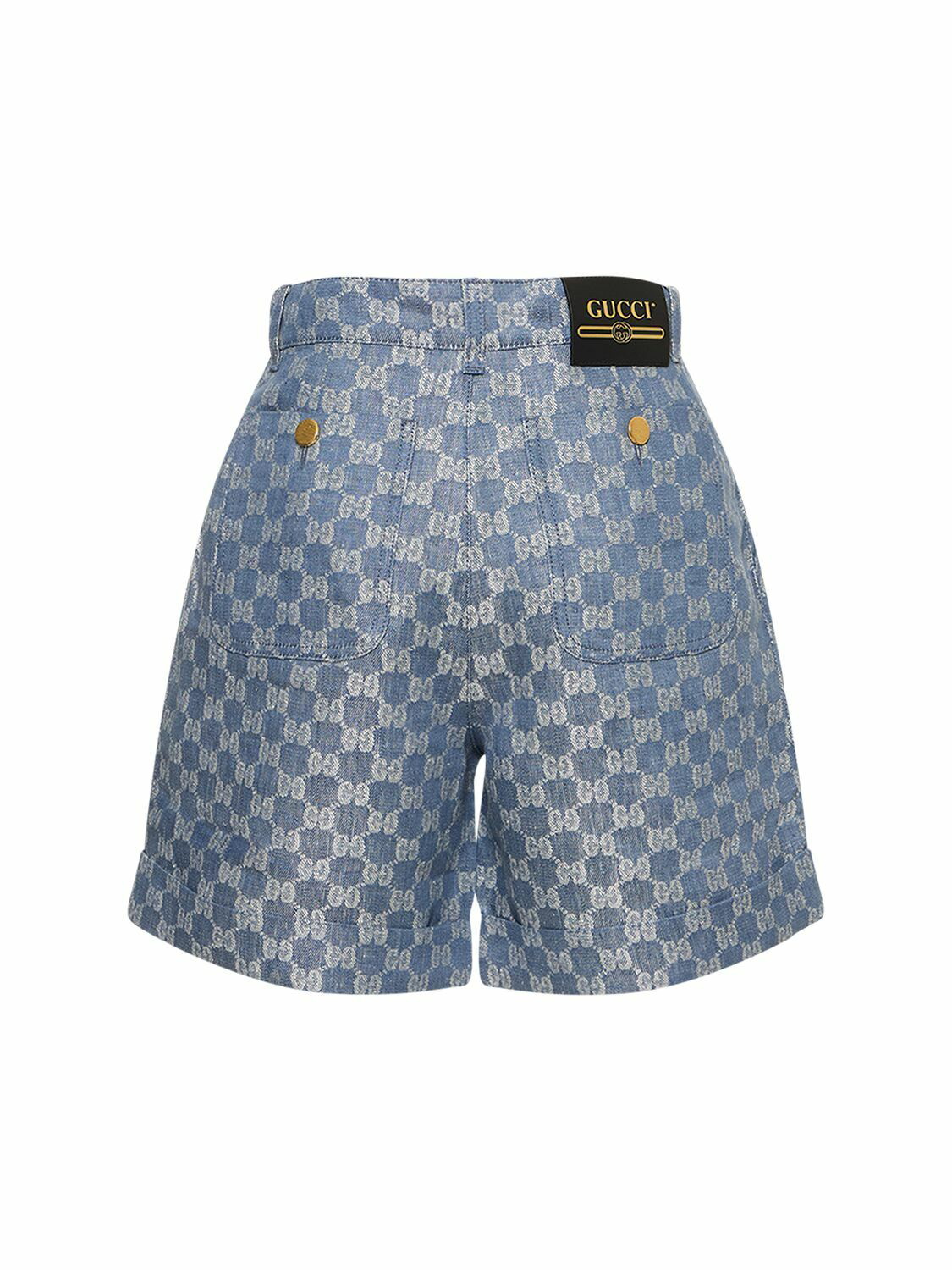 GUCCI GG Supreme printed silk-twill shorts