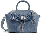 Givenchy Blue Mini Antigona Lock Denim Bag