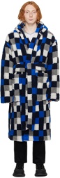 Marcelo Burlon County of Milan Blue & Grey Checkboard Robe