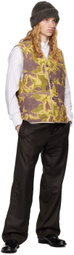 Paul Smith Multicolor Photogram Leaves Print Quilted Vest