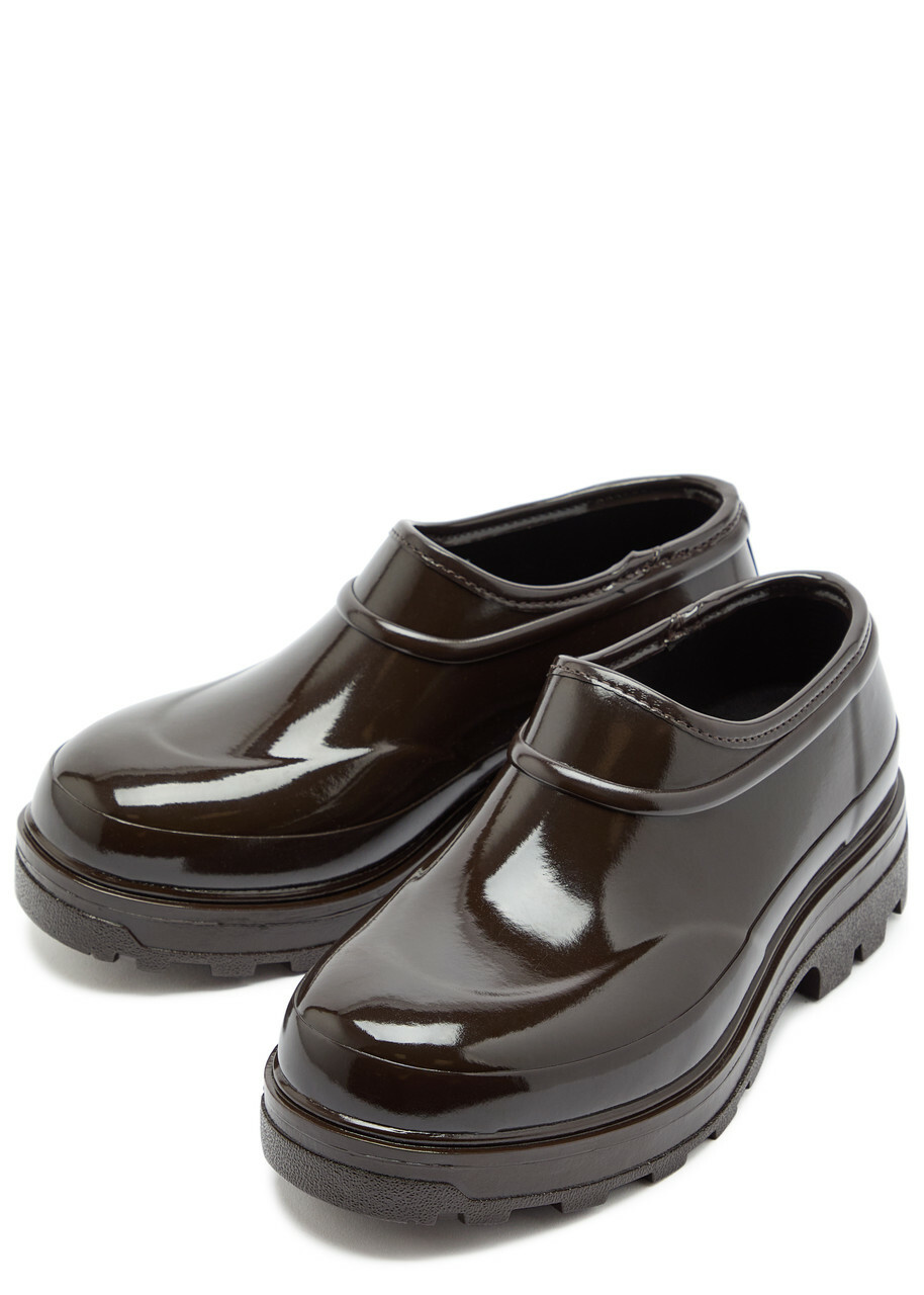 Kassl Editions Beth Glossed Rubber Boots Brown