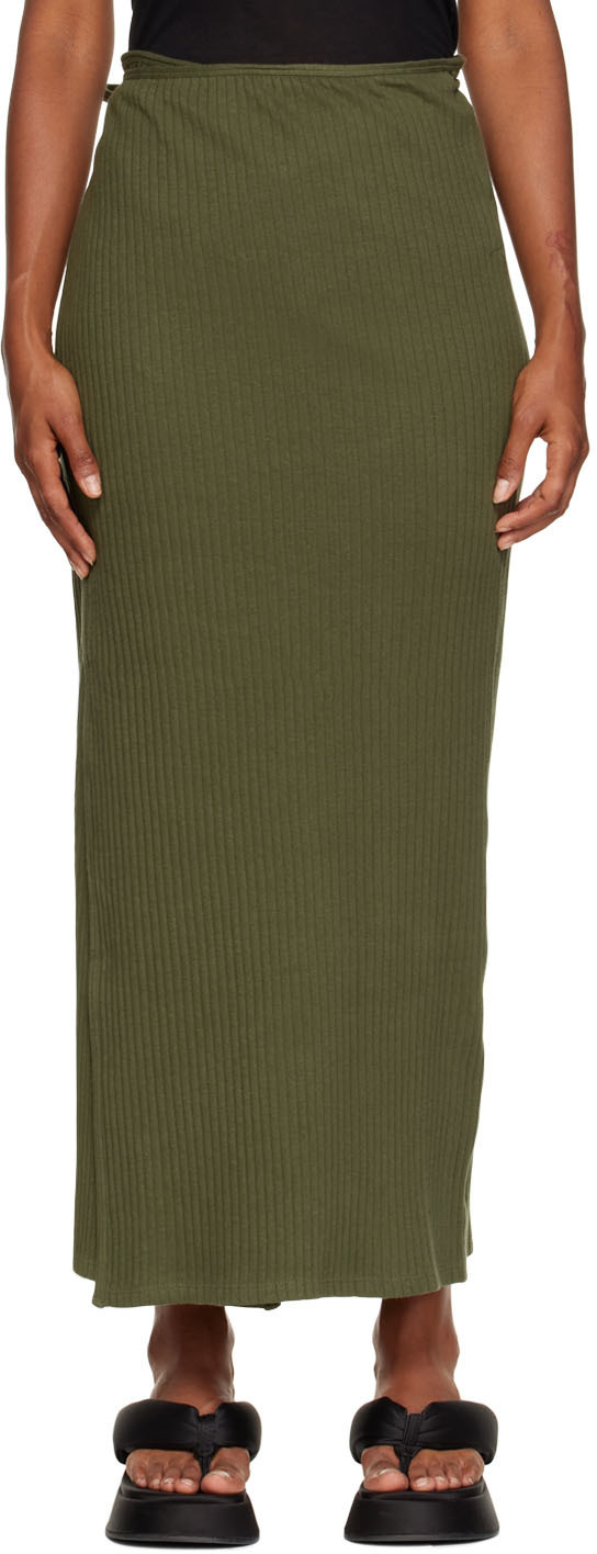 Baserange Khaki Brig Maxi Skirt Baserange