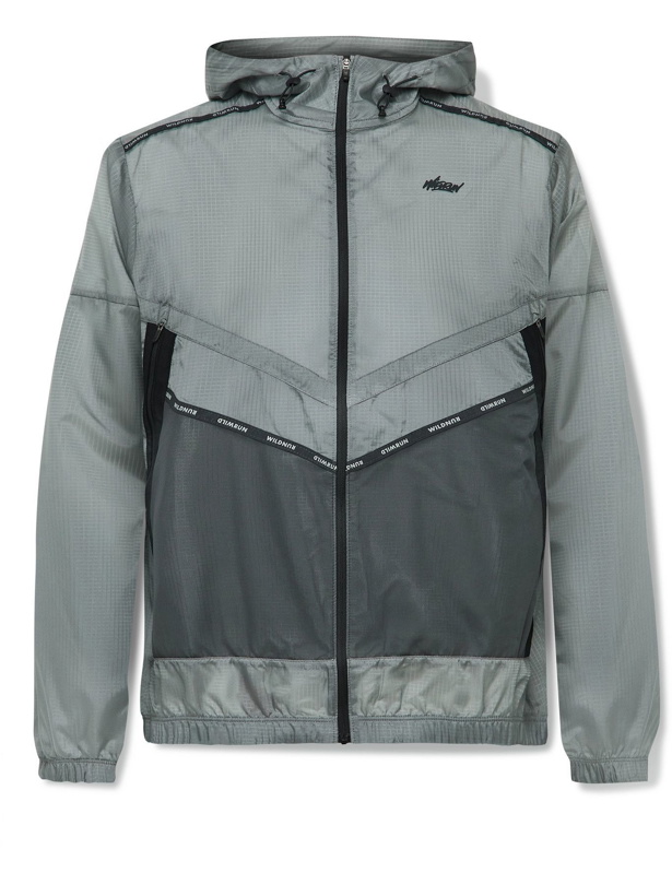 Photo: Nike Running - Repel Wild Run Windrunner Logo-Appliquéd Ripstop and Mesh Hooded Jacket - Gray