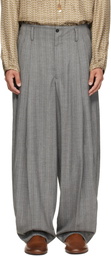Hed Mayner Gray Striped Trousers