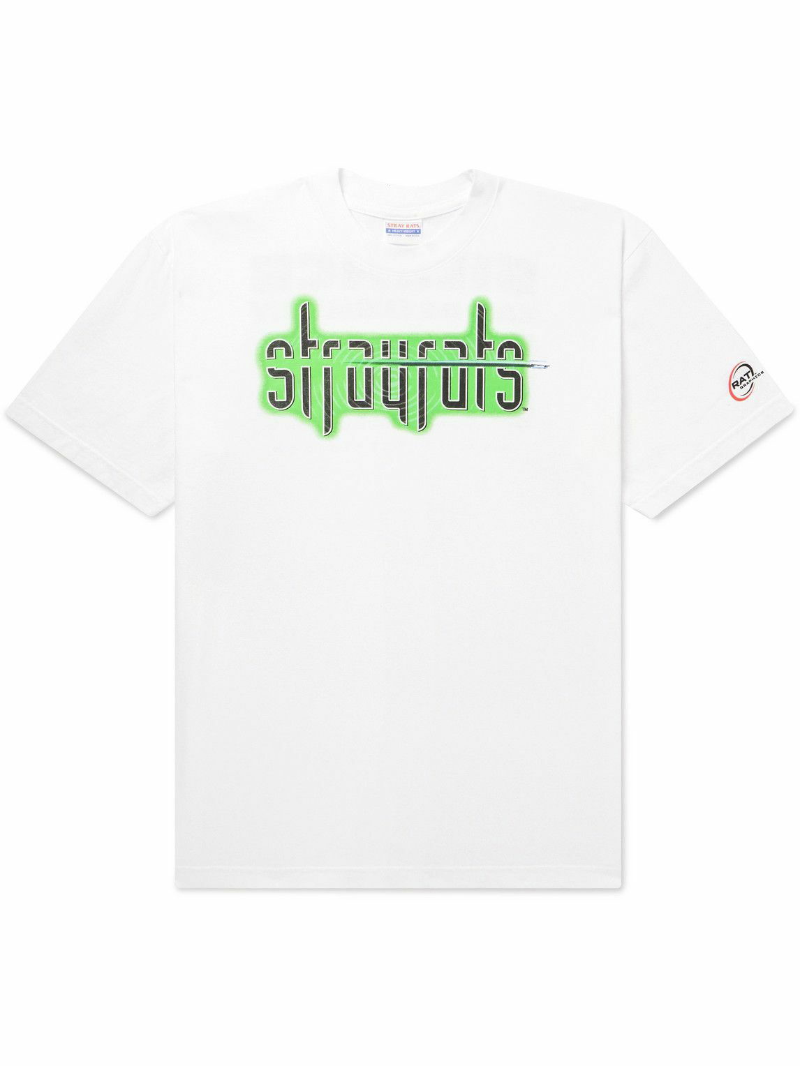 Photo: Stray Rats - Silence Logo-Print Cotton-Jersey T-Shirt - White