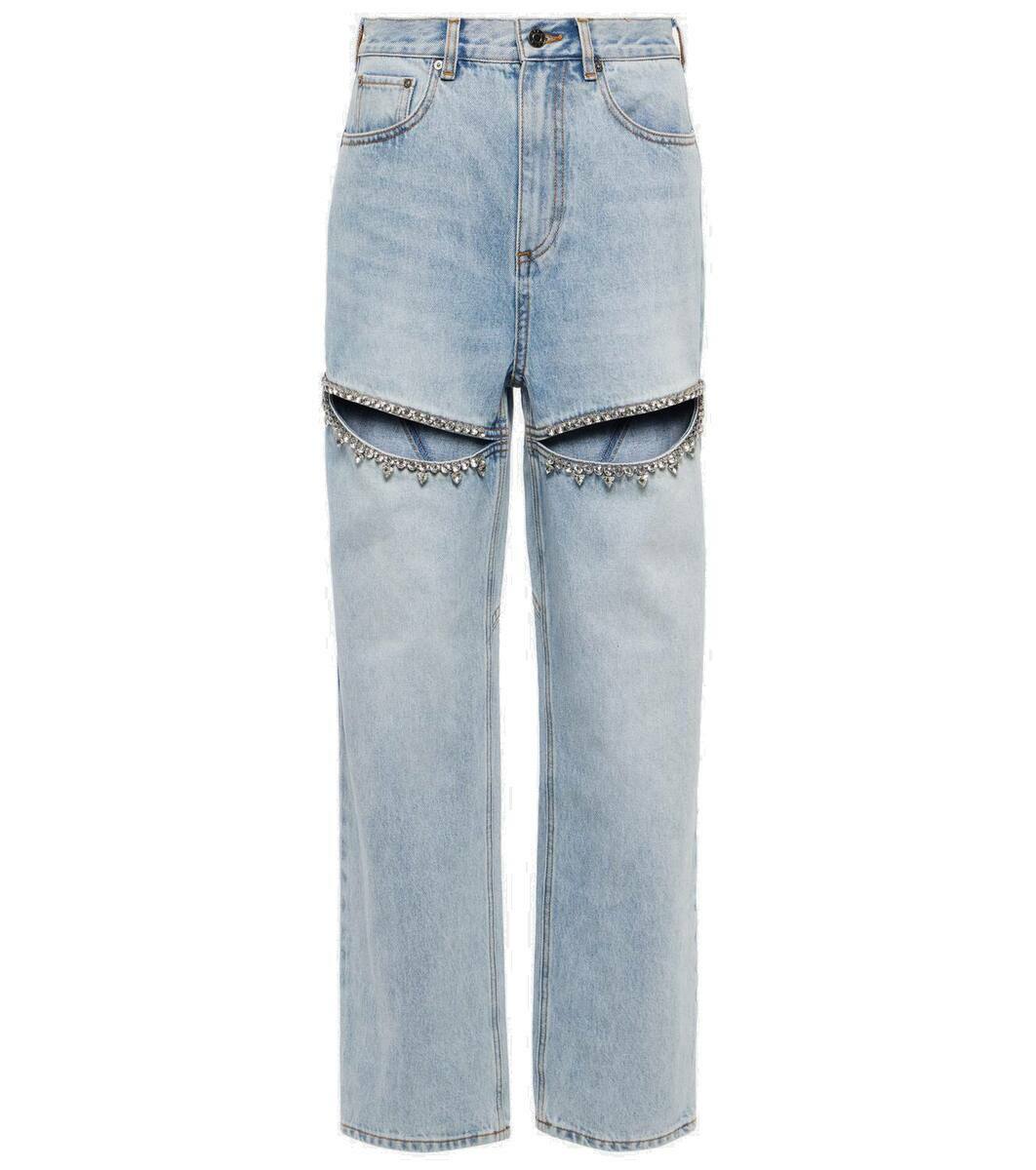 Area Crystal-embellished straight jeans AREA