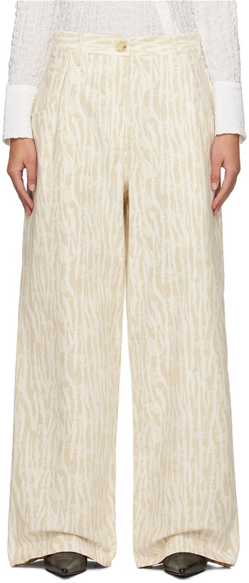 Photo: Song for the Mute Off-White Wide-Leg Jeans