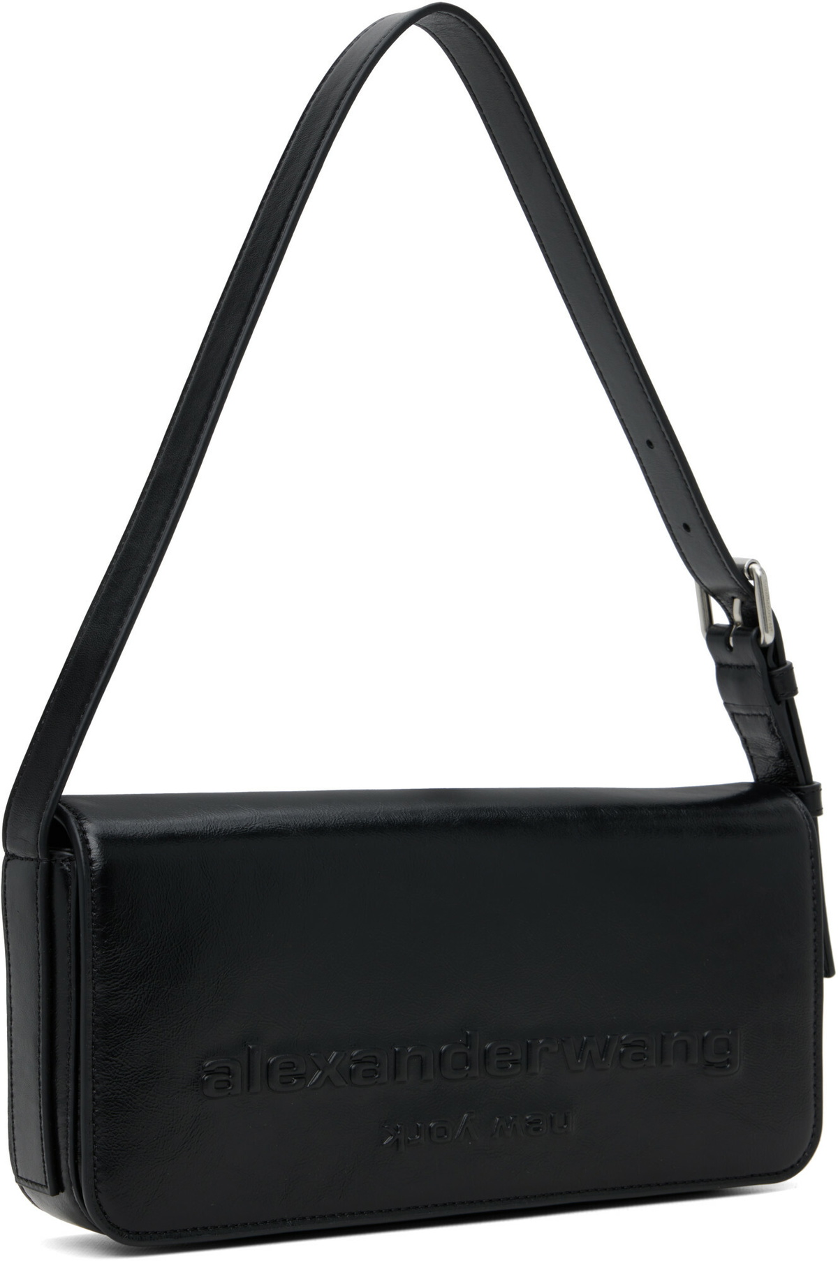 Alexander Wang Black Punch Flap Shoulder Bag