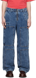 Jacquemus Blue Le Raphia 'Le De Nîmes Cargo' Jeans