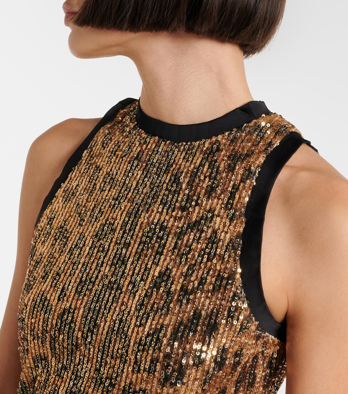 Roberto Cavalli Sequined leopard-print minidress