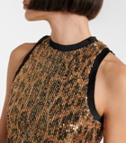 Roberto Cavalli Sequined leopard-print minidress