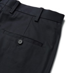 Neil Barrett - Midnight-Blue Tapered Cropped Cotton-Blend Trousers - Navy