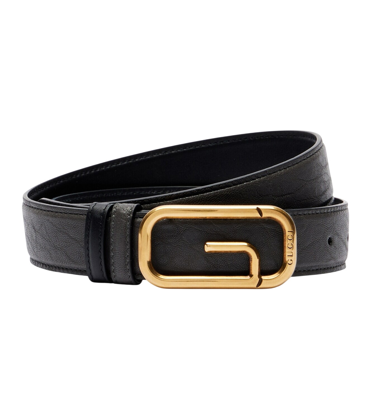 Gucci Double G crystal-embellished leather belt Gucci