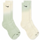 Nike Everyday Plus Cushioned Crew Sock - 2 Pack in Multi