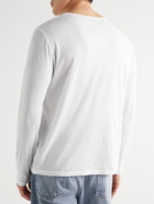 Hartford - Cotton-Jersey Henley T-Shirt - White