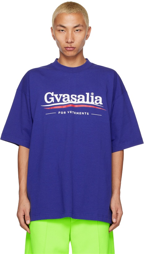 Photo: VETEMENTS Blue 'Gvasalia For Vetements' T-Shirt