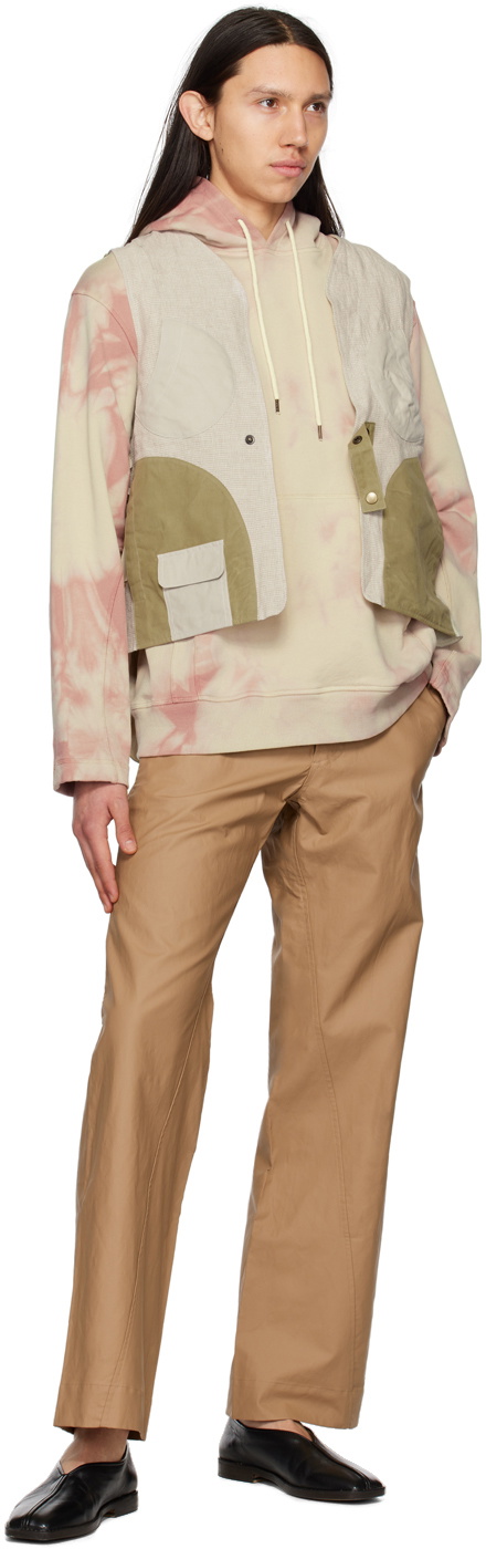 Nicholas Daley Beige Paneled Vest