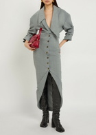 A.W.A.K.E Mode Blazer-effect Woven Bodysuit Grey