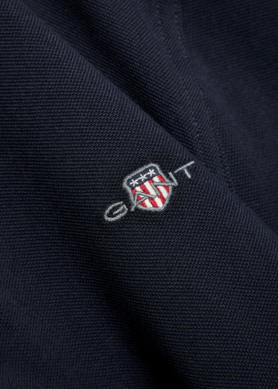 Gant Logo-embroidered Piqué Cotton Polo Shirt Navy
