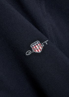 Gant Logo-embroidered Piqué Cotton Polo Shirt Navy