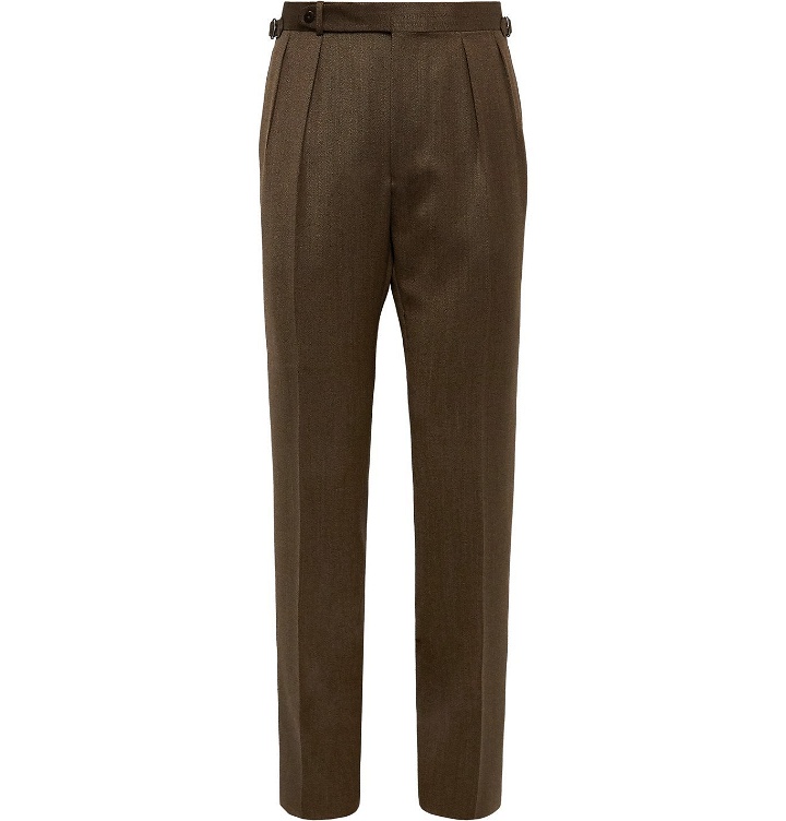 Photo: Beams F - Wool-Twill Suit Trousers - Brown