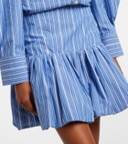 Ganni Striped cotton poplin miniskirt