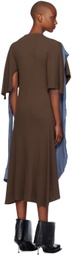 Kiko Kostadinov Brown & Blue Circe Midi Dress