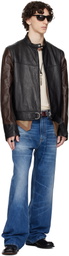 OUR LEGACY WORK SHOP Emporio Armani Black & Brown Grande Trix Leather Jacket