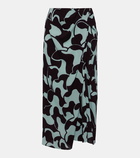 Dries Van Noten Draped printed crêpe midi skirt