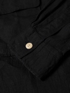 Kingsman - Drake's Convertible-Collar Linen Shirt - Black