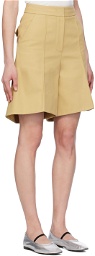 Recto Beige Structured Shorts