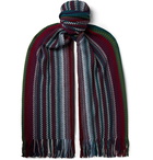 Missoni - Fringed Crochet-Knit Wool-Blend Scarf - Blue