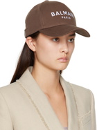 Balmain Brown Embroidered Cap