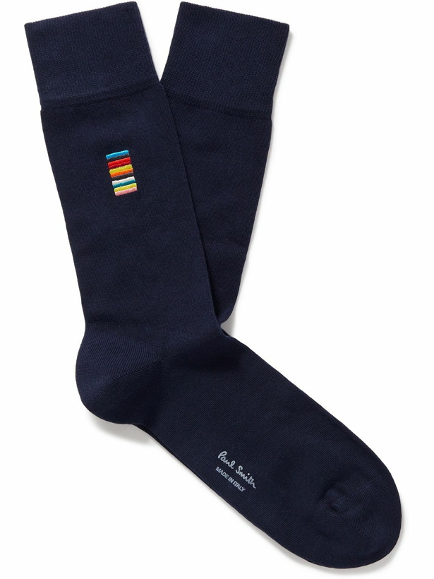 Photo: Paul Smith - Alfie Logo-Embroidered Cotton-Blend Socks