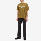 Balmain Men's Classic Paris T-Shirt in Khaki/Off-White