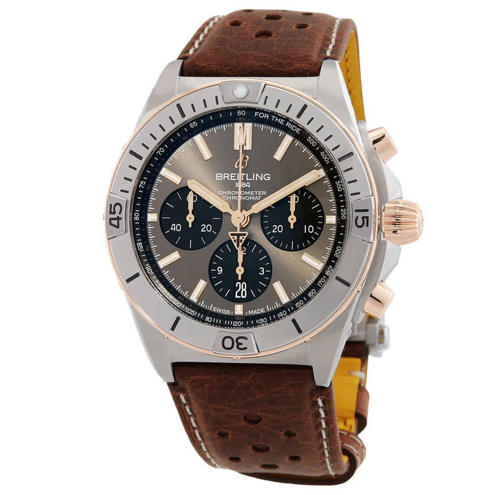 Photo: Breitling Chronomat B01 42 Triumph Chronograph Automatic Grey Dial Mens Watch TB0134101M1X1
