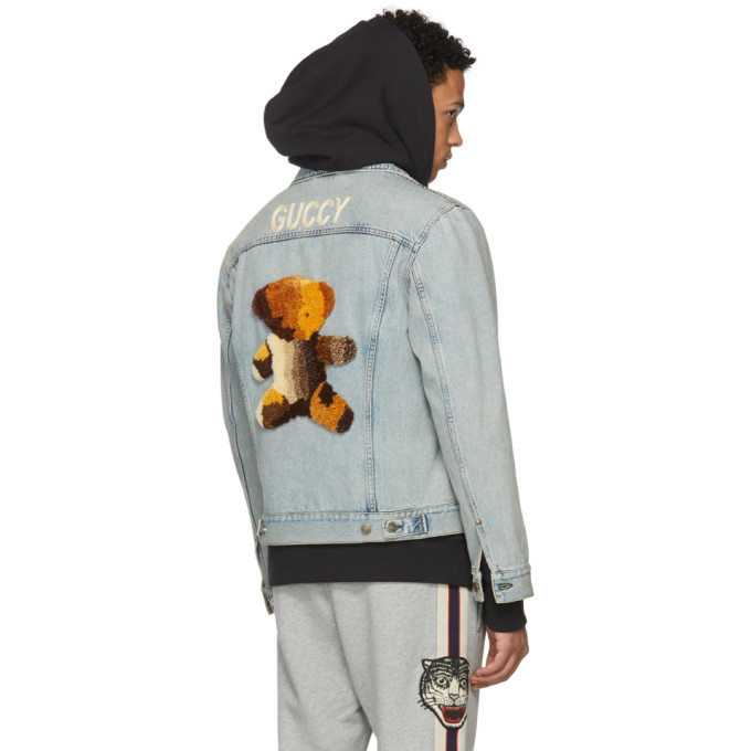 Gucci Blue Guccy Teddy Bear Denim Jacket